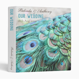 Álbum de bodas de plumas de pavo real Aqua persona