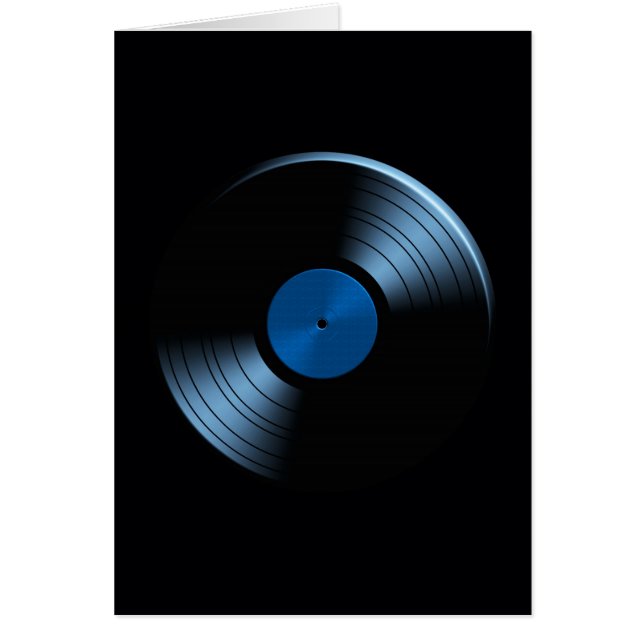 Álbum de disco de vinilo retro en azul (Frente)
