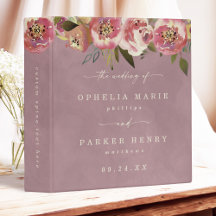 Álbum de Fotos de Boda Floral Ophelia Dusty Pink