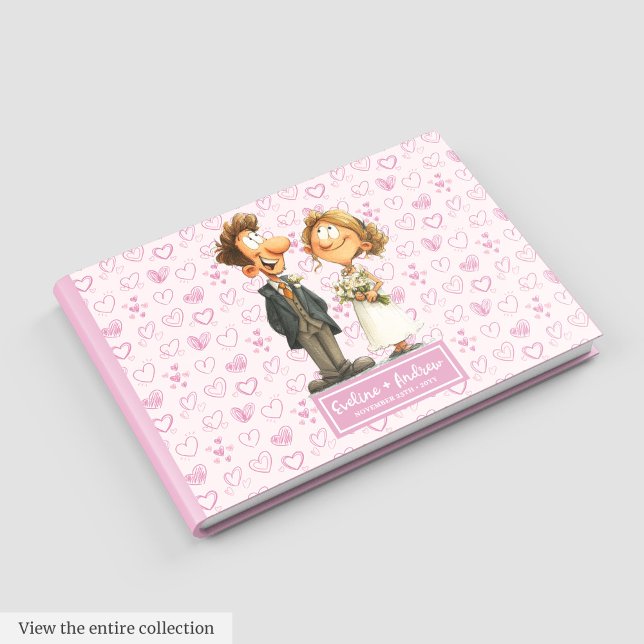 Álbum de libros de invitados Watercolor Quirky New (Watercolor Quirky Newlyweds Guest book Album)