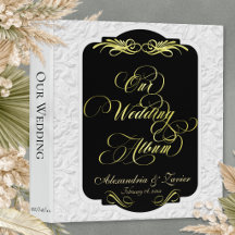 Álbum de Nuestro Casamiento Monograma - Negro/Dora
