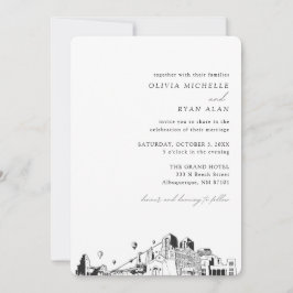 Albuquerque Boda Elegant Skyline Invitación