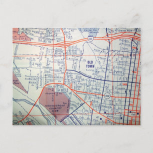 ALBUQUERQUE, postal del Mapa de Vintage de NM