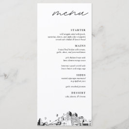 Albuquerque Skyline Boda moderno menú de cena