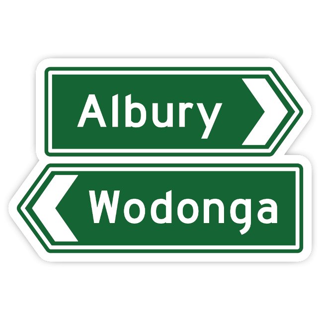 Albury Wodonga Pegatina de Australia (Albury Wodonga Highway Signs Sticker)