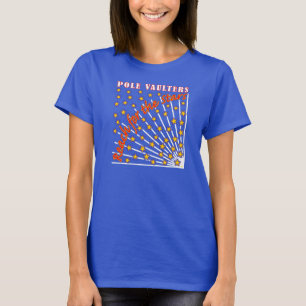 Alcance para el azul de la camiseta del saltador
