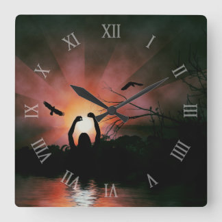 Alcance para el reloj de pared de arte Sun Silhoue