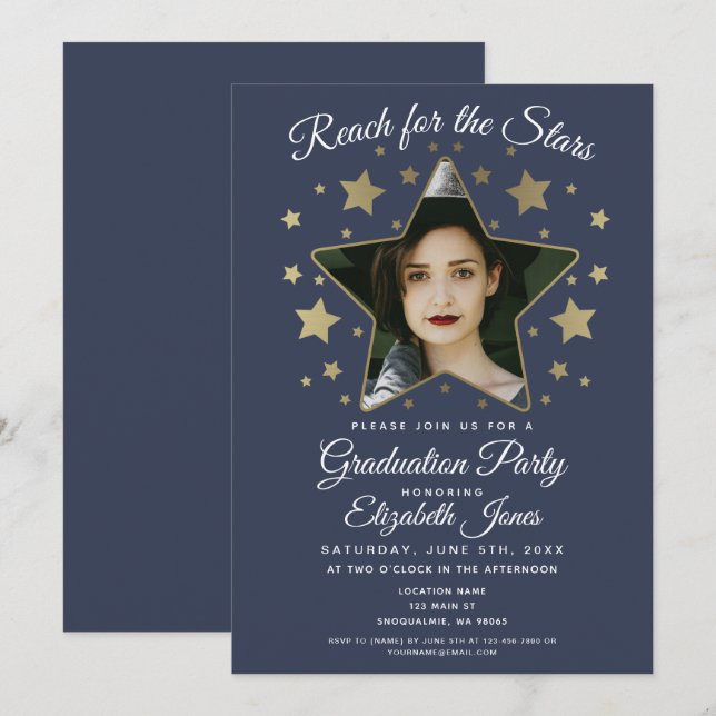 Alcance para la invitación a graduación de estrell (Anverso / Reverso)