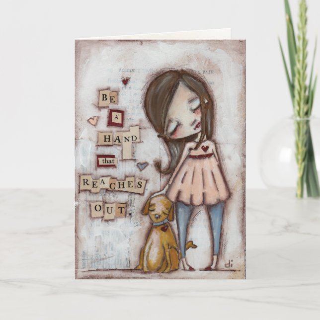 Alcanzando la mano - tarjeta de felicitación (Anverso)