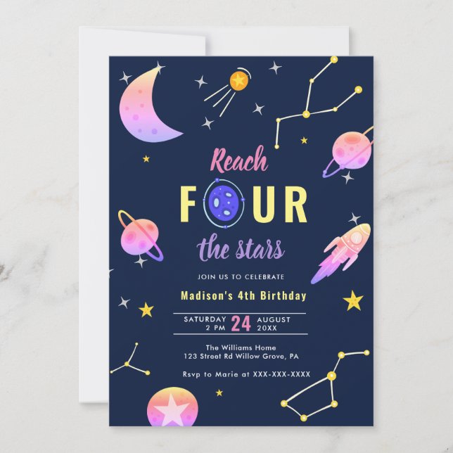 Alcanzar la cuarta invitación por cumpleaños a las (Anverso)