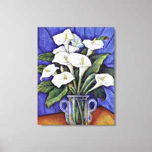 Alcatraces, pintura floral de arte fino,
