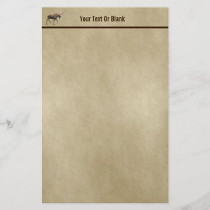 Alce De Toro Sobre Papel Antiguo