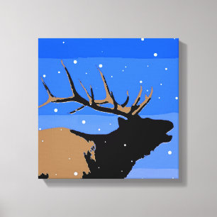 Alce torpe en invierno - Arte de vida salvaje orig