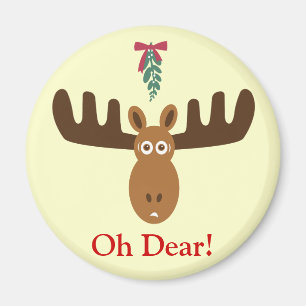 ¡Alces Head_Mooseltoe_Oh estimado! imán del día de