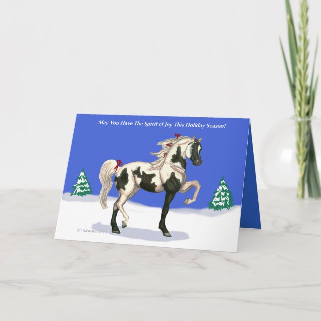 Alcohol de la tarjeta de Navidad árabe del caballo (Anverso)