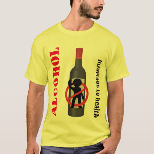 Alcohol nocivo para la camiseta de diseño sanitari