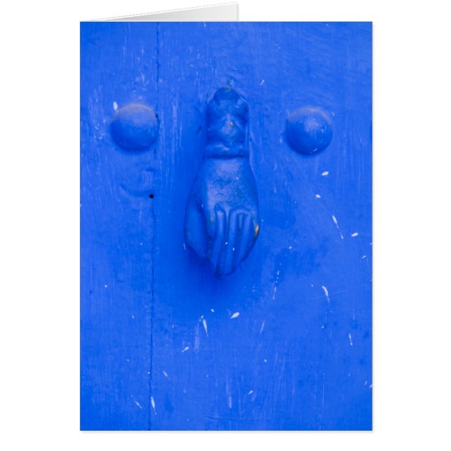 Aldaba de Puerta Azul Vertical (Frente)