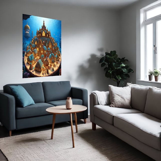 Aldea de Gingerbread bajo el mar | Arte IA (Subido por el creador)