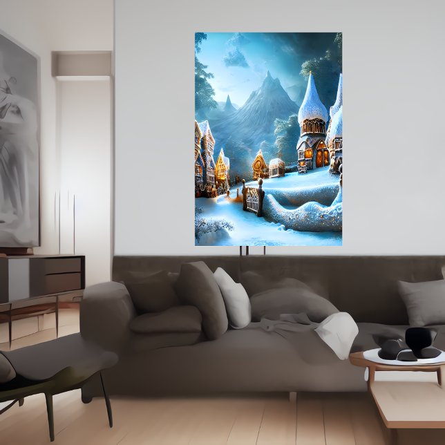 Aldea de los panes en la nieve | Arte IA (Subido por el creador)