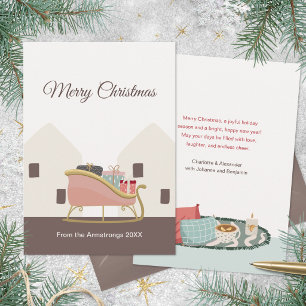 Aldea de Navidad en trineo rosa Scandi Hygge