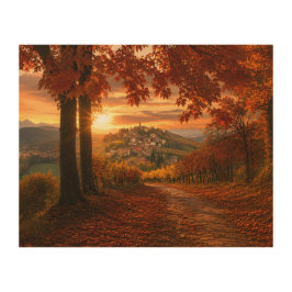 Aldea del atardecer italiano dorado – Arte de made