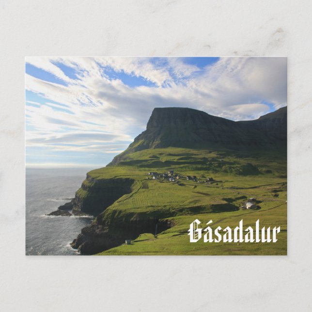 Aldea feroesa de Gásadalur: Postal (Anverso)