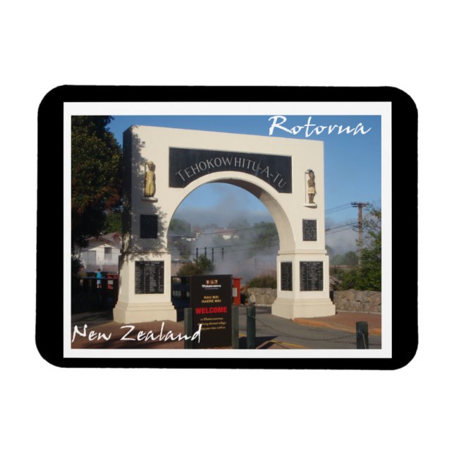 Aldea habitante maorí Rotorua, imán de Nueva Zelan (Horizontal)