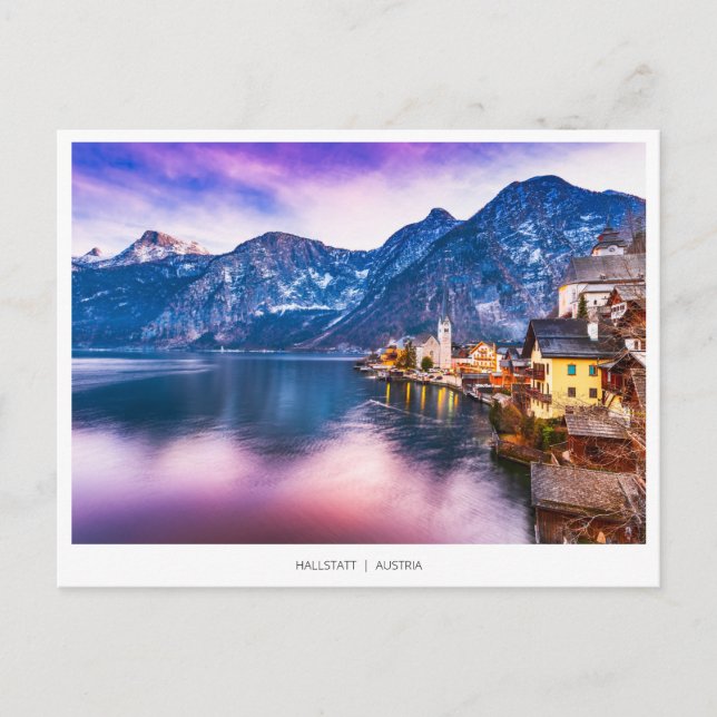 Aldea Hallstatt Austria, postal de vacaciones (Anverso)