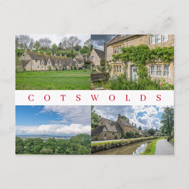 Aldeas de Cotswolds miran la postal (Anverso)