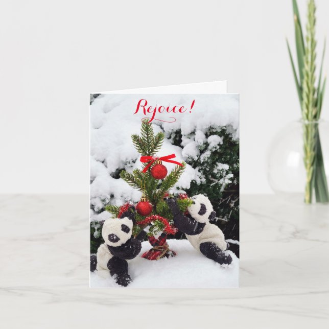 Alégrate Navidad Año Nuevo Pandas en Juego (Anverso)