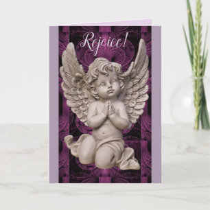 ¡Alégrate! Tarjeta de Navidades de ángel con verso