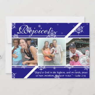 ¡Alégrate! Tarjeta fotográfica Blue Snowflake de 2