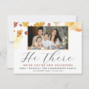 Alegre acuarela de otoño nueva postal de vecino