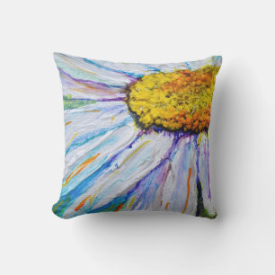 Alegre almohada de detalles de margarita