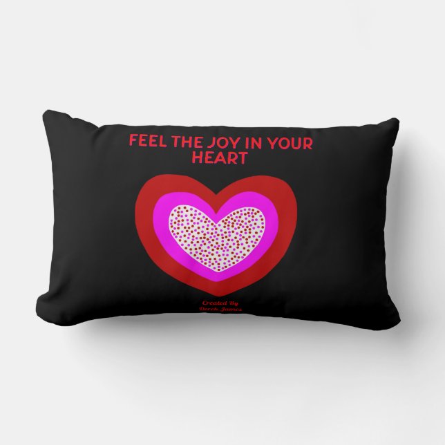 Alegre almohada lumbar del corazón (Anverso)