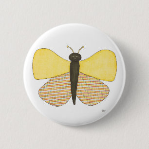 Alegre botón de arte mariposa Pin-Erin Brie