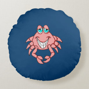 Alegre Cojín decorativo redondo de cangrejo
