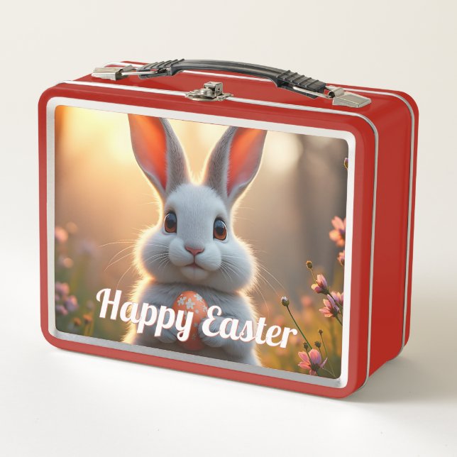 Alegre conejo de Pascua en la magia de la primaver (Anverso)