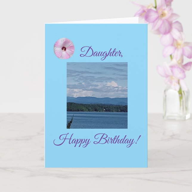 Alegre, cumpleaños de la hija, tarjeta doblada (Orquídea)