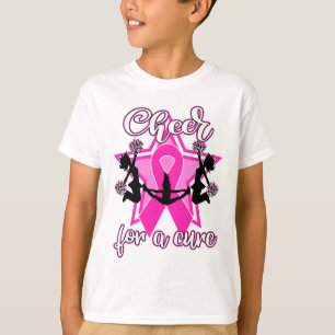 Alegre de la cinta rosada de la camiseta de cáncer