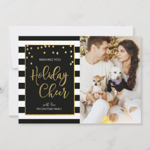 Alegre de vacaciones en negro y oro Tarjeta de N