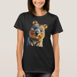 Alegre estilo de pintura de aceite de camiseta de