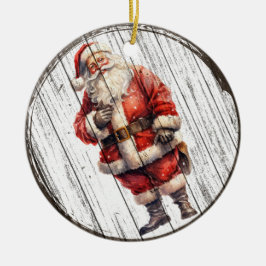 Alegre festivo de Santa Claus - Ornamento navideño