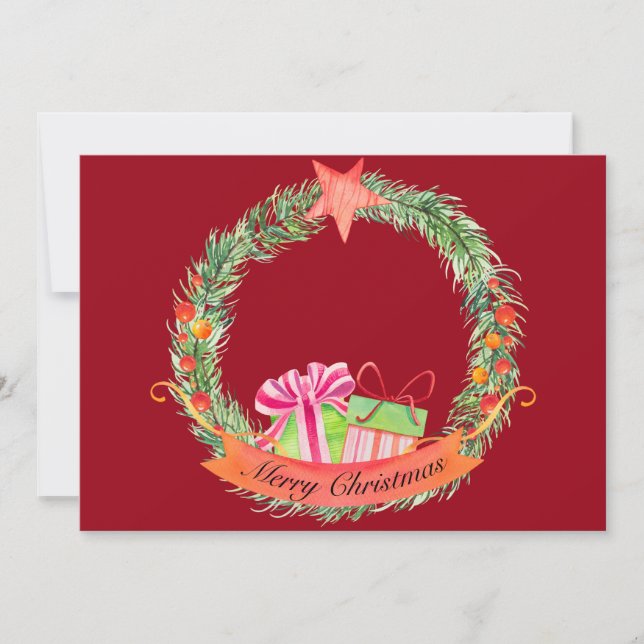 Alegre foto de Wreath navidad navideña (Anverso)