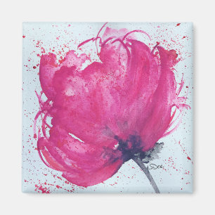 Alegre imán de flores rosadas