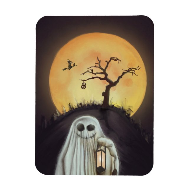¡Alegre imán Fantasma Halloween! (Vertical)