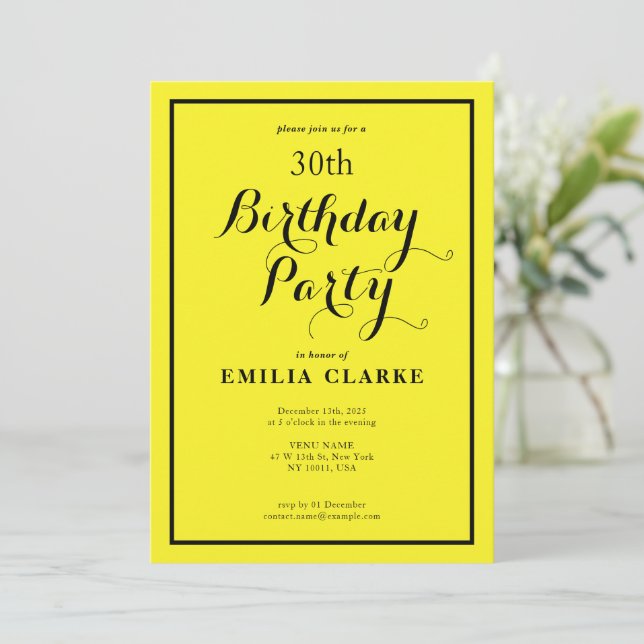 Alegre invitación a la celebración del cumpleaños  (Anverso de pie)