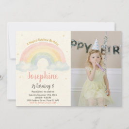 Alegre invitación de cumpleaños Rainbow