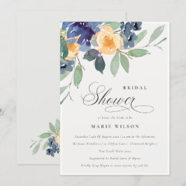 Alegre Invitación de ducha de novia amarilla flora