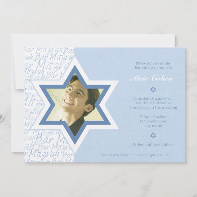 Alegre - invitación de Mitzvah de la barra (Anverso)
